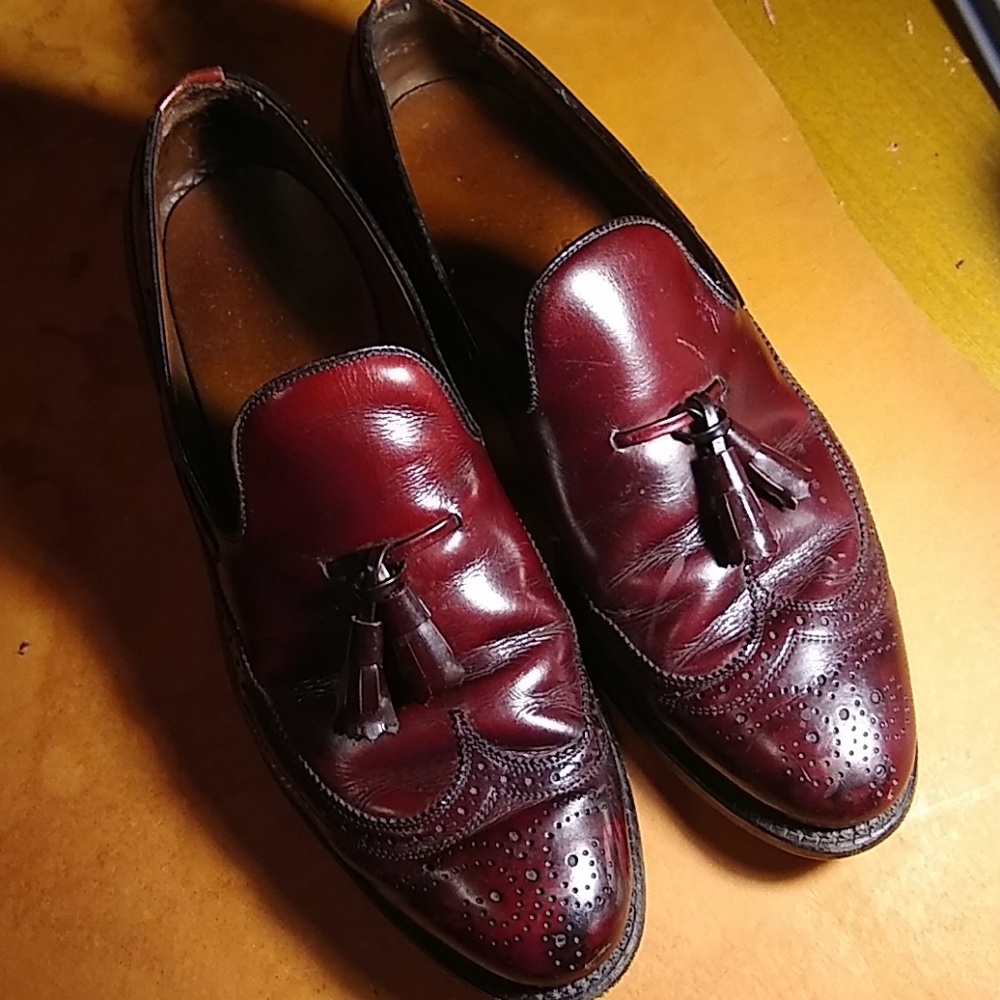 Allen Edmonds Burgundy Tassel Wingtip Loafers